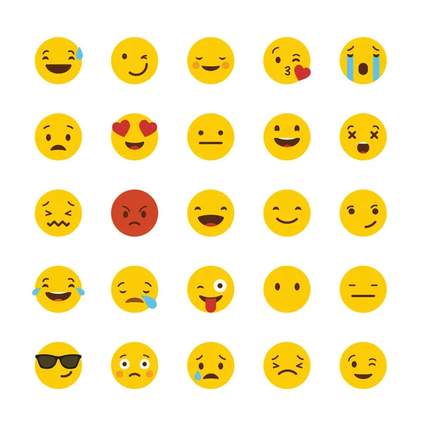 Ícone Emoji Conjunto Vetor Design —  Vetores de Stock