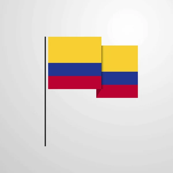 Розмахуючи Дизайн Векторний Прапор Колумбії — стоковий вектор