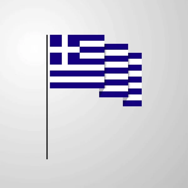 Grèce Agitant Drapeau Arrière Plan Créatif — Image vectorielle