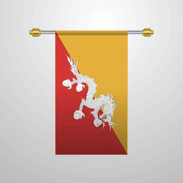 Bhutan Wisi Flaga Ilustracja Wektorowa — Wektor stockowy