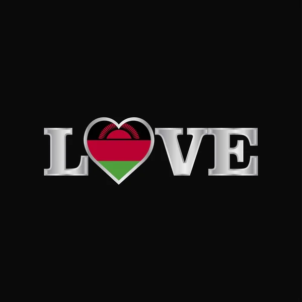 Αγάπη Τυπογραφία Διανυσματική Σχεδίαση Σημαία Μαλάουι — Διανυσματικό Αρχείο