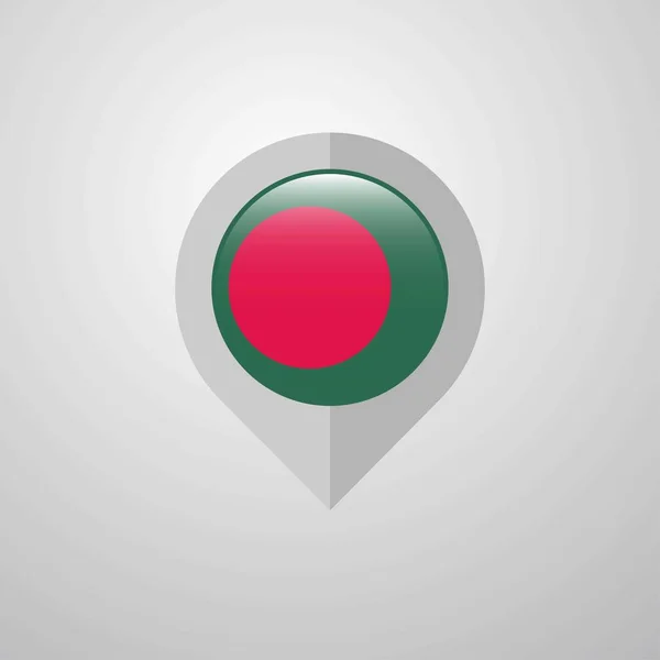 Mapa Puntero Navegación Con Vector Diseño Bandera Bangladesh — Archivo Imágenes Vectoriales
