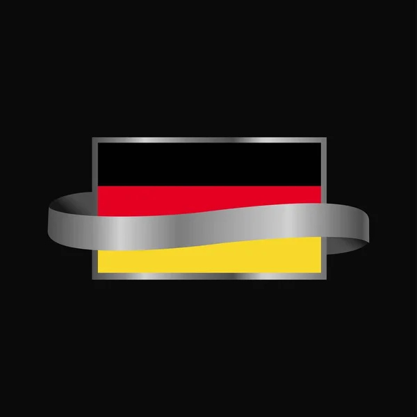 Germany Flag Ribbon Banner Design — Stock Vector