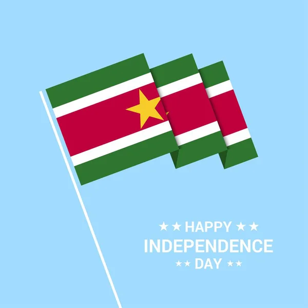 Surinam Diseño Tipográfico Del Día Independencia Con Vector Bandera — Archivo Imágenes Vectoriales