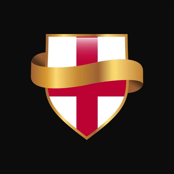 Bandera Inglaterra Golden Badge Design Vector — Vector de stock