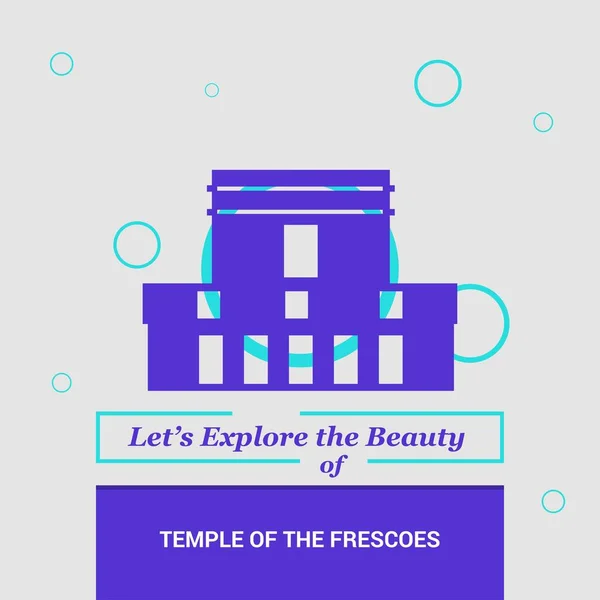Lassen Sie Uns Die Schönheit Des Tempels Der Fresken Erkunden — Stockvektor