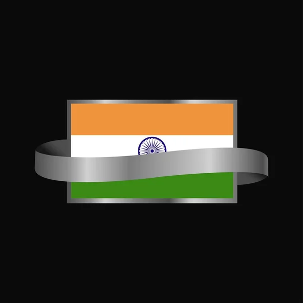 India Vlag Ontwerp Van Banner Van Het Lint — Stockvector