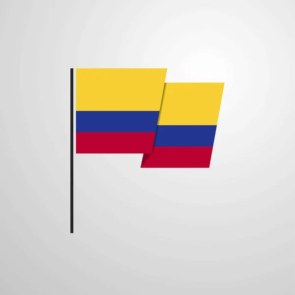 Kolumbien Schwenkt Flagge — Stockvektor