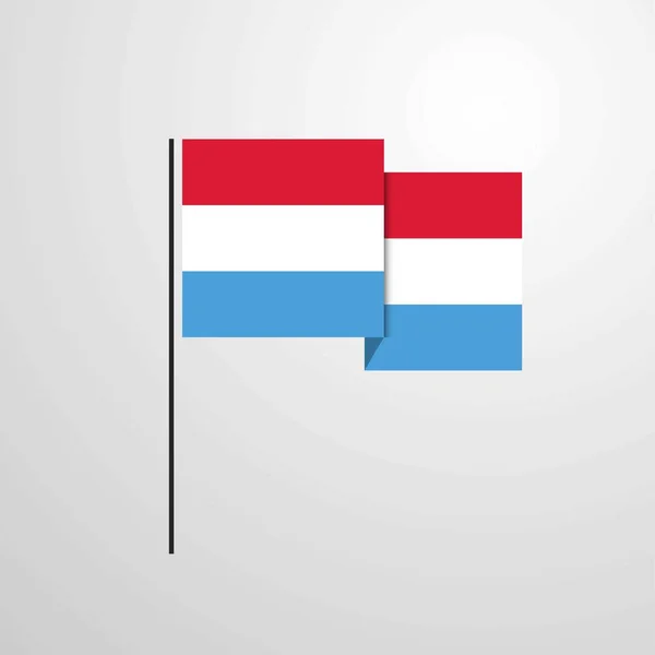 Розмахуючи Дизайн Векторний Прапор Люксембургу — стоковий вектор
