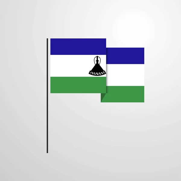 Lesotho Agitant Vecteur Conception Drapeau — Image vectorielle