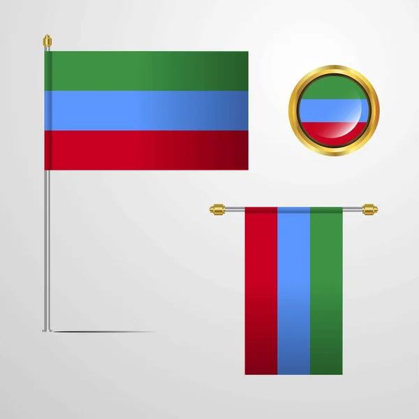 Illustration Vectorielle Drapeau Daghestan — Image vectorielle