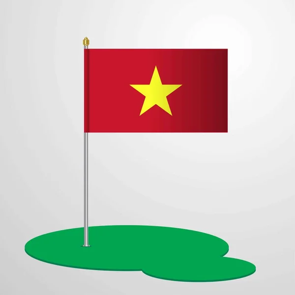 Kutub Bendera Vietnam Ilustrasi Vektor - Stok Vektor