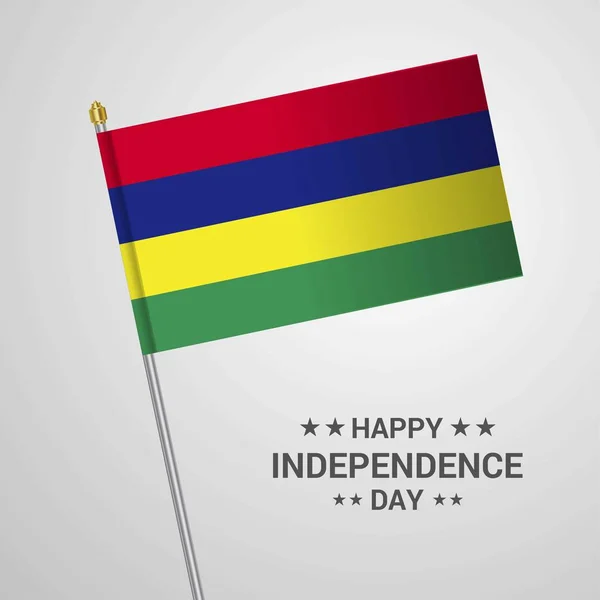 毛里求斯独立日版式设计与旗帜向量 — 图库矢量图片