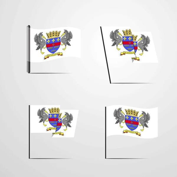 Εικονογράφηση Διάνυσμα Εικονίδιο Σημαία Άγιος Βαρθολομαίος — Διανυσματικό Αρχείο