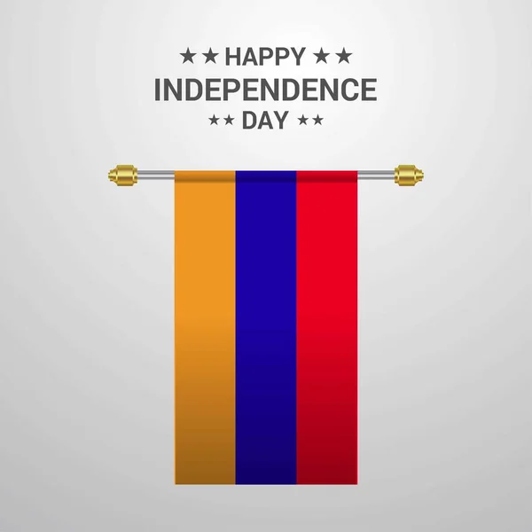 Armenia Día Independencia Colgando Fondo Bandera — Archivo Imágenes Vectoriales