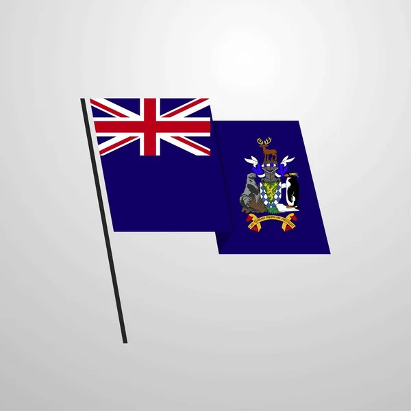 Νότια Γεωργία Και Εικονογράφηση Φορέα Εικονίδιο Σημαίας — Διανυσματικό Αρχείο