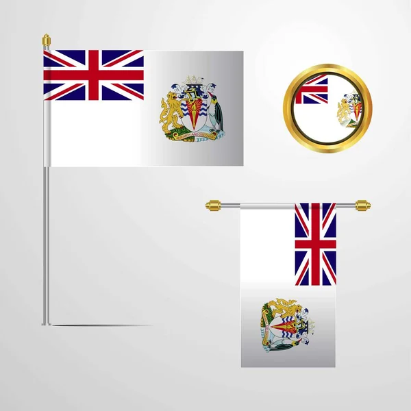 Ilustração Britânica Vetor Ícone Bandeira Território Antártico — Vetor de Stock