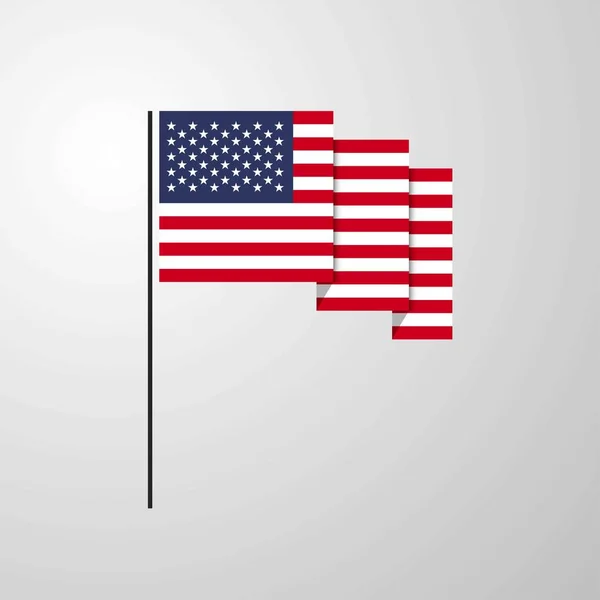 Estados Unidos América Acenando Bandeira Fundo Criativo —  Vetores de Stock