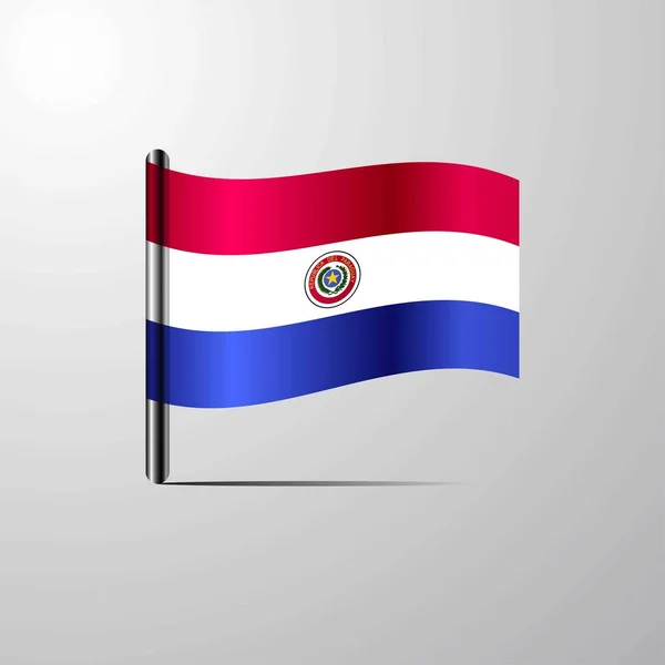 Paraguay Sventola Brillante Bandiera Vettore Progettazione — Vettoriale Stock