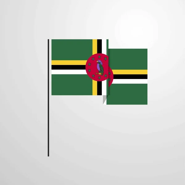 Dominica Acenando Bandeira Vetor Design — Vetor de Stock