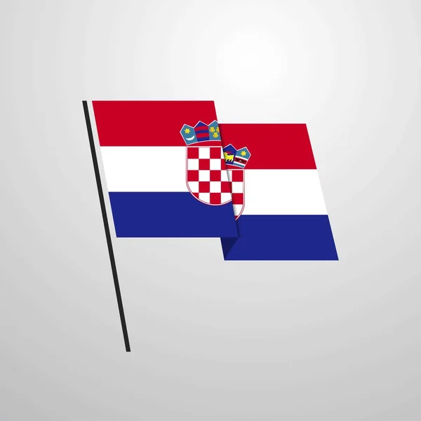 Croatie Icône Drapeau Illustration Vectorielle — Image vectorielle