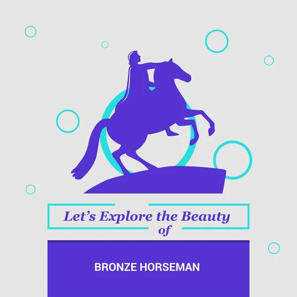 Let Explore Beauty Bronze Horseman Petersburg Russia National Landmarks — стоковый вектор