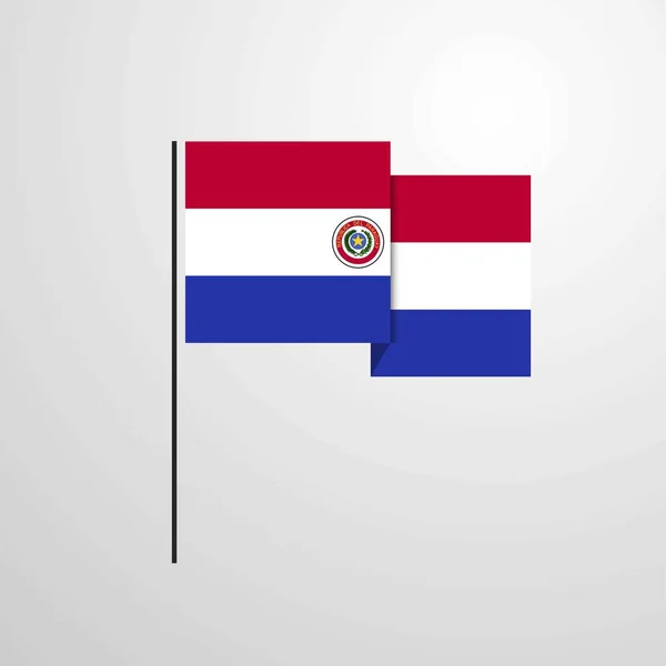 Παραγουάη Κυματίζει Σημαία Διανυσματική Σχεδίαση — Διανυσματικό Αρχείο