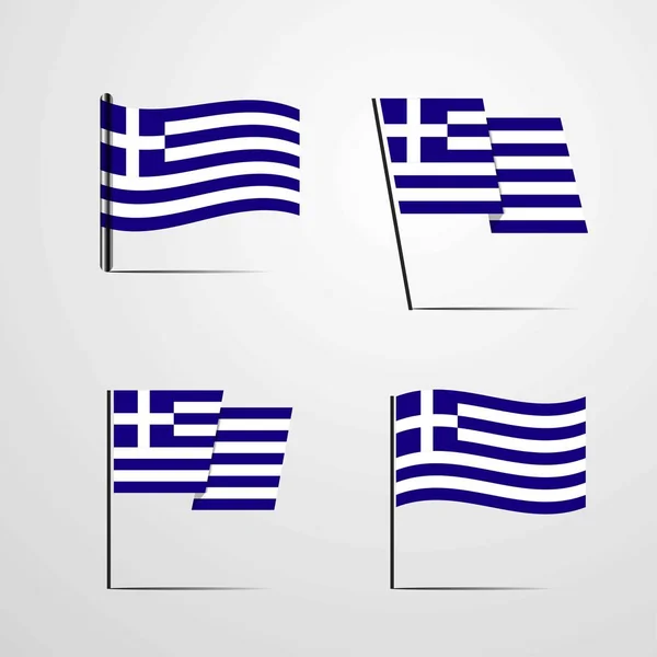 Grecia Icono Bandera Vector Ilustración — Vector de stock