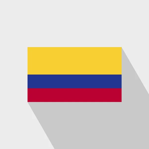 Flaga Kolumbii Długi Cień Projekt Wektor — Wektor stockowy