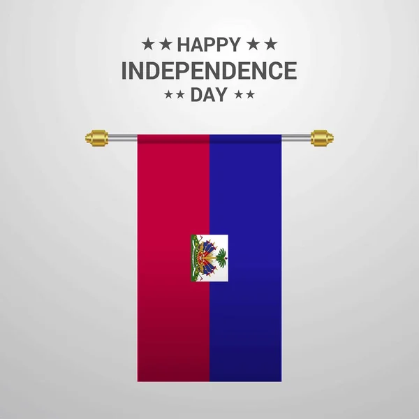 Haïti Jour Indépendance Pendaison Drapeau Fond — Image vectorielle