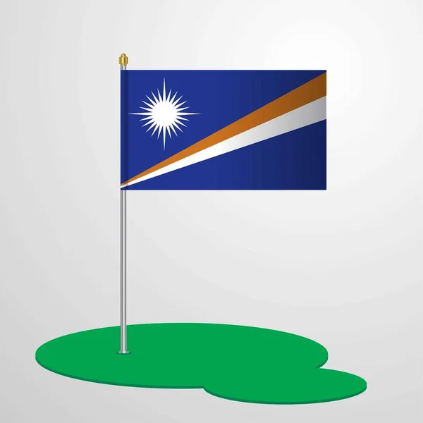 Marshalleilanden Flag Pole — Stockvector