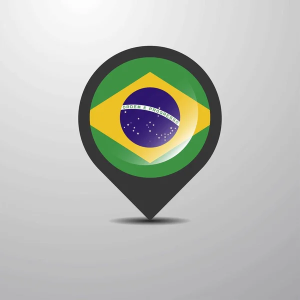 Brasil Mapa Pin Ilustração Vetorial — Vetor de Stock