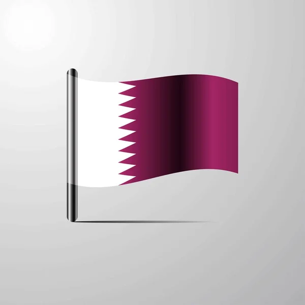 Катар Размахивает Вектором Дизайна Блестящего Флага — стоковый вектор