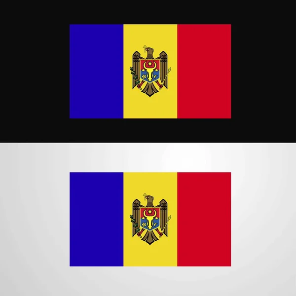 Moldova Bayrağı Banner Tasarımı — Stok Vektör