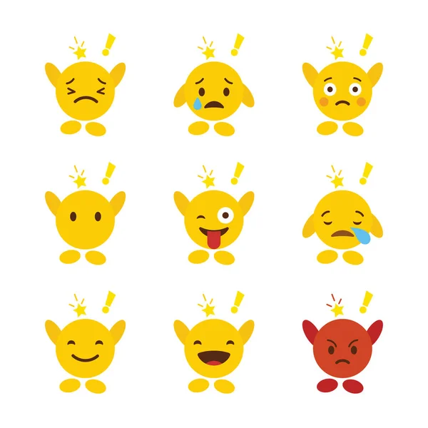 Set Van Emojis Met Handen Ontwerp Vector — Stockvector