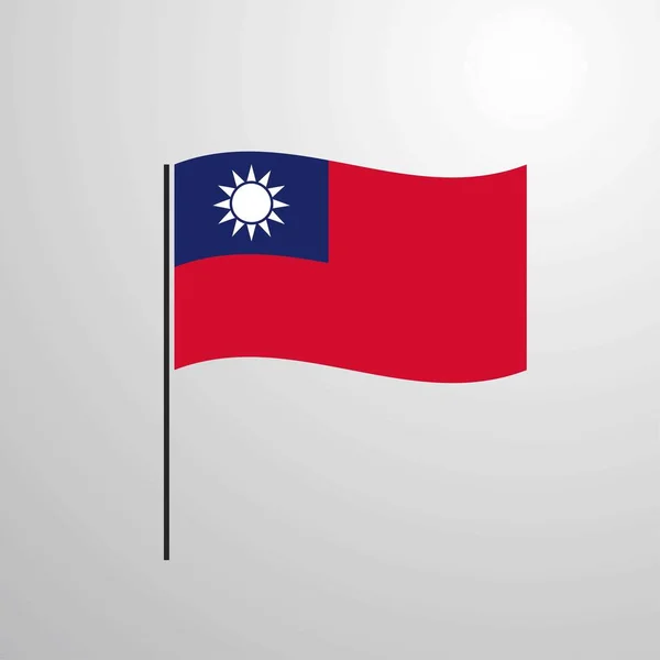 Taiwan Acenando Bandeira Ilustração Vetorial — Vetor de Stock