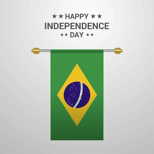 Dia Independência Brasil Pendurado Fundo Bandeira —  Vetores de Stock