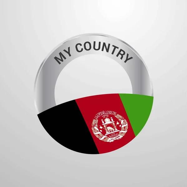 Mijn Land Van Afghanistan Vlag Badge — Stockvector