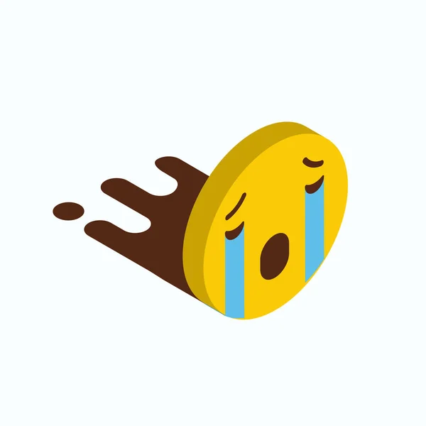 Triste Emoji Icono Diseño Vector — Vector de stock