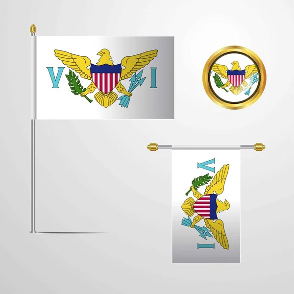 Iles Vierges Illustration Vectorielle Drapeau Américain — Image vectorielle