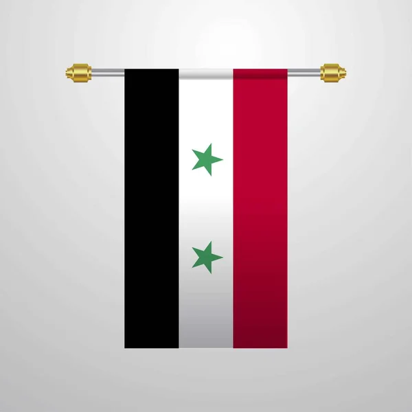 Syrien Hängende Fahne Vektorillustration — Stockvektor