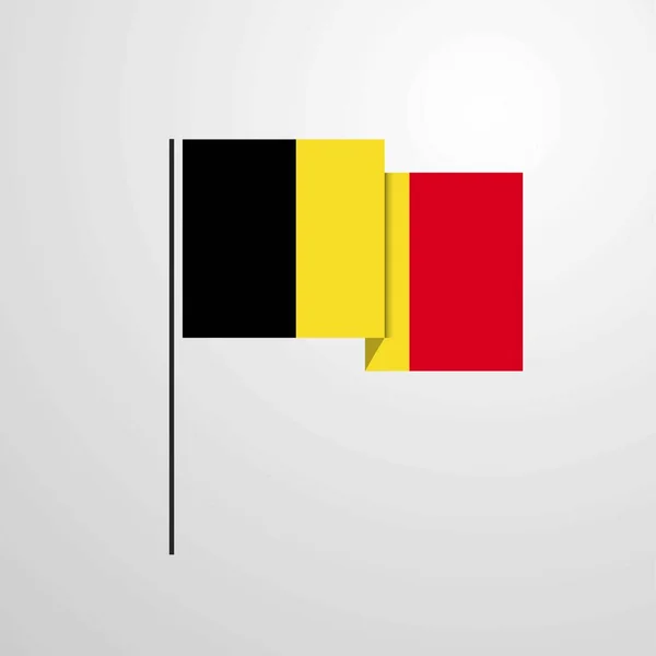 Belgien Schwenkt Flagge — Stockvektor