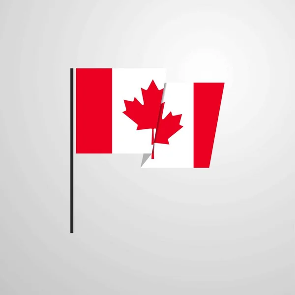 Canadá Ondeando Bandera Diseño Vector — Vector de stock