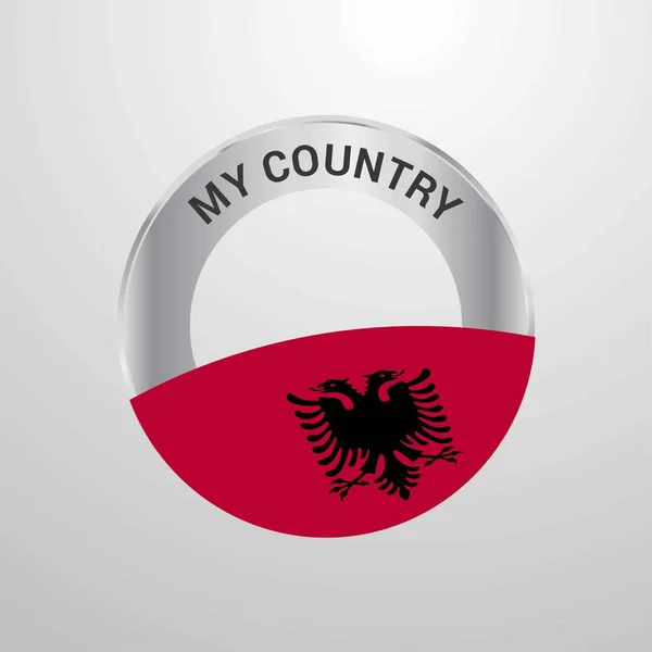 Моя Країна Прапор Албанії Бейдж — стоковий вектор