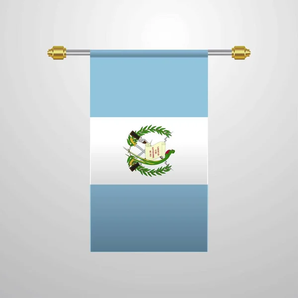 Guatemala Hängande Flagga Vektorillustration — Stock vektor