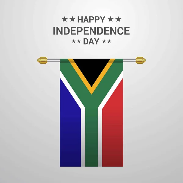 Dzień Niepodległości Republiki Południowej Afryki Wisi Flaga Tło — Wektor stockowy