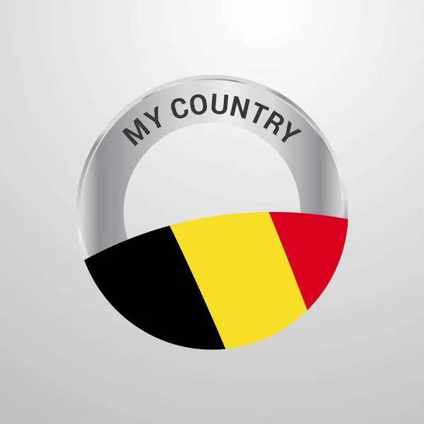 Belgien Mitt Lands Flagg Badge — Stock vektor