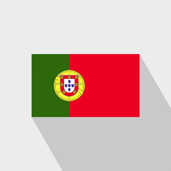 Portugiesische Flagge Langer Schatten Designvektor — Stockvektor