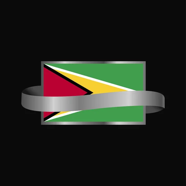 Guyanai Jelző Szalag Banner Tervezés — Stock Vector