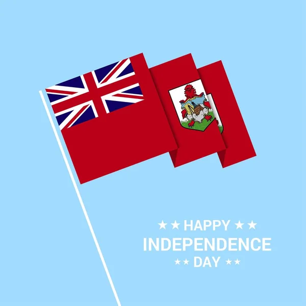 Bermudas Día Independencia Diseño Tipográfico Con Vector Bandera — Vector de stock